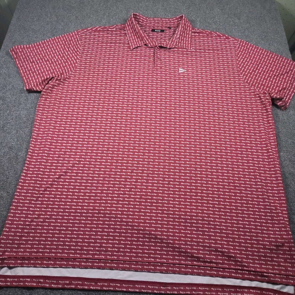 Breezy Men's 4XL Big & Tall Short Sleeve Collared Have A Day Print Polo Mens